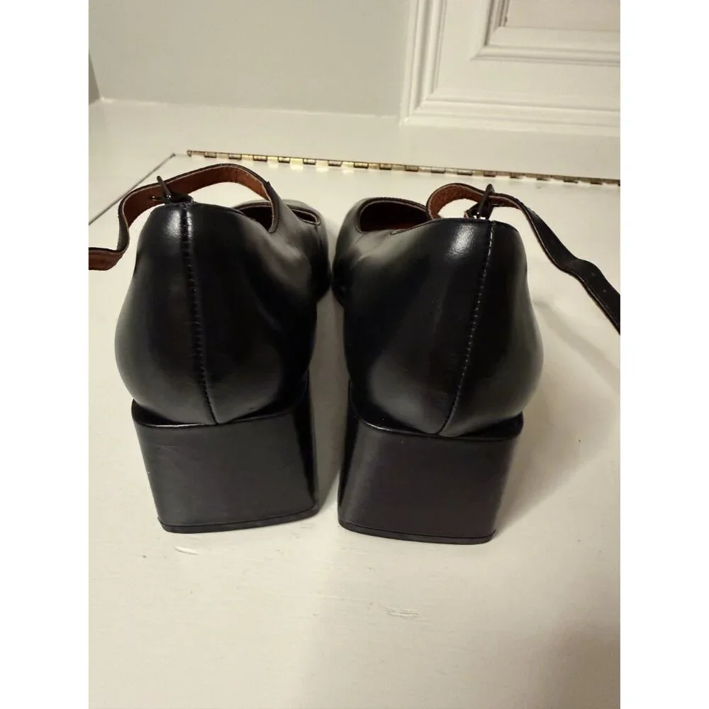 Intentionally Blank Christopher Mary Jane Heel Black Leather US 11 NEW $198 - Picture 12 of 15